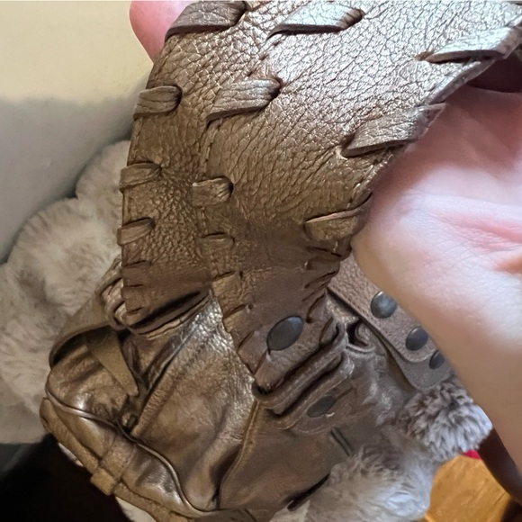 ✨✨CHLOE Metallic Gold Leather Silverado Bag Pewter Shade - Picture 6 of 14